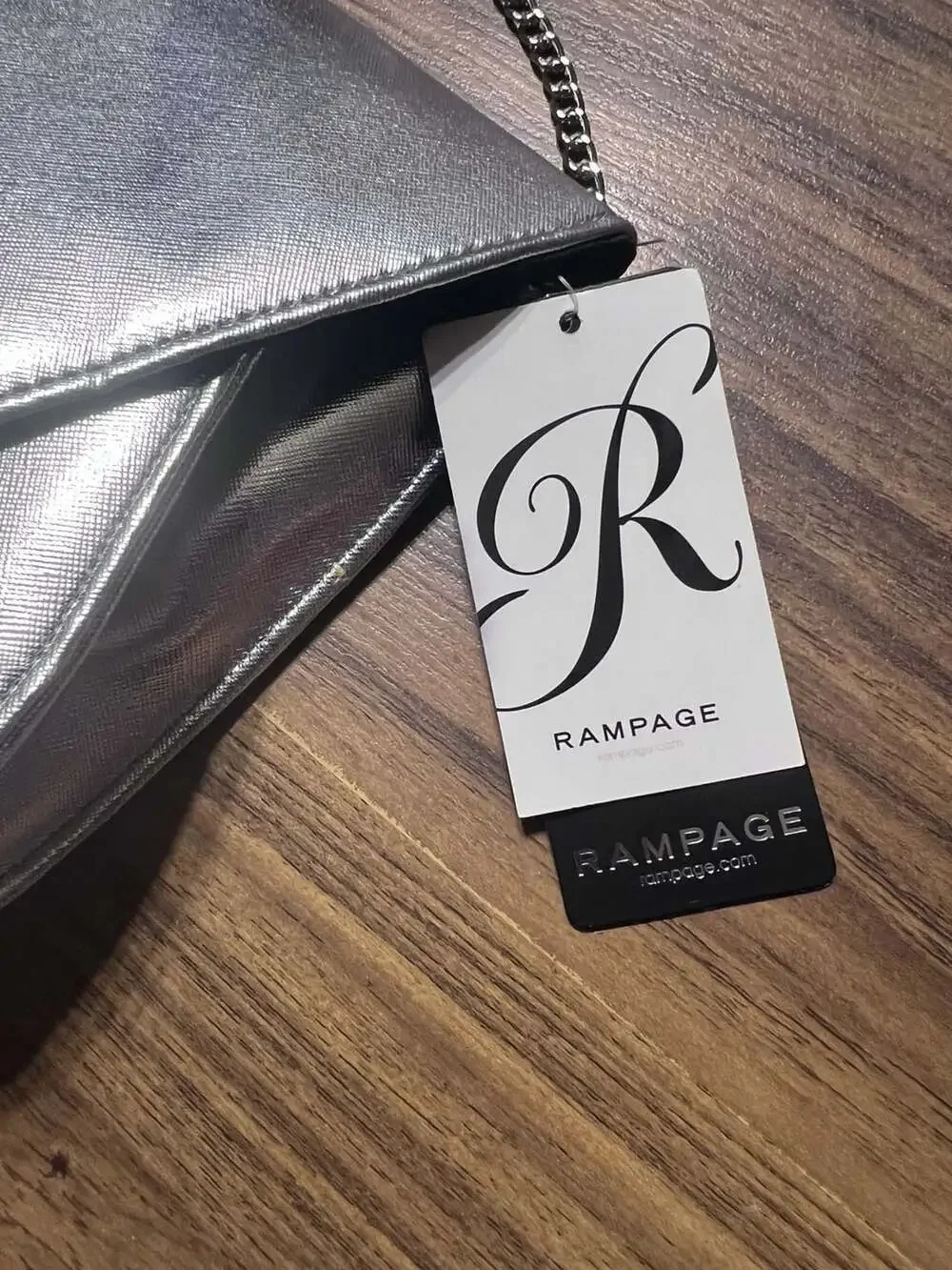 NWT Silver Rampage Purse with Chain Strap